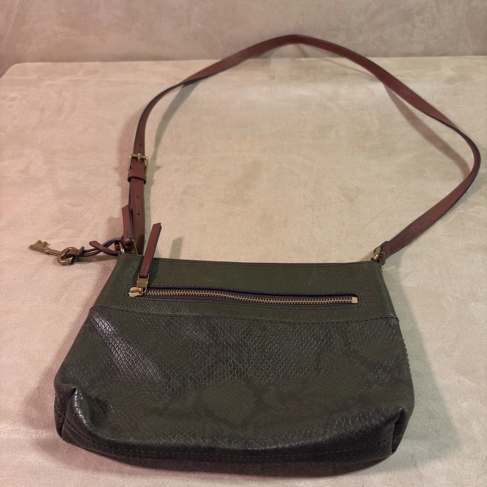 Fossil Purse Leather Handbag Women Green